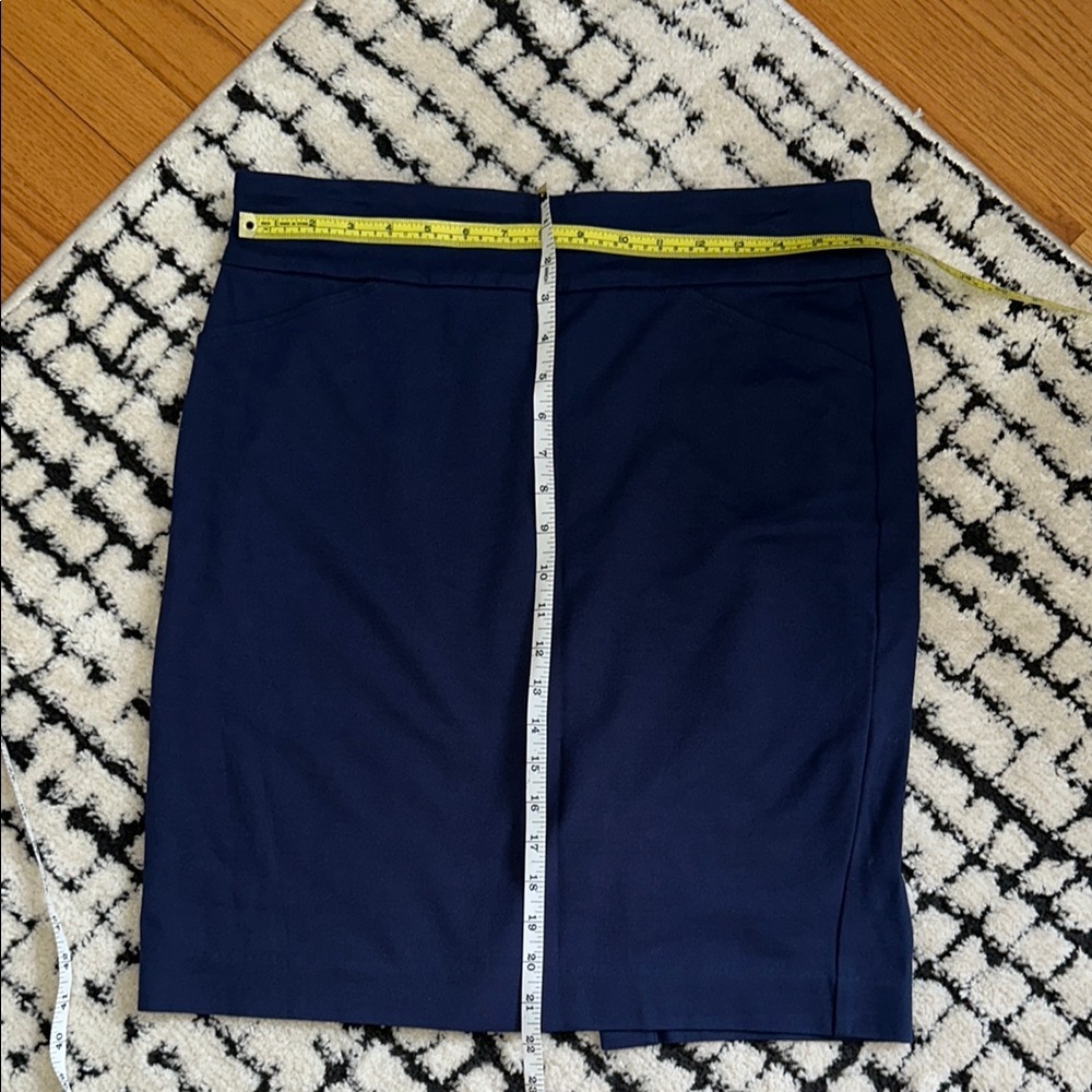 Charter Club Size 10 Navy Blue Knee-Length Pencil Skirt